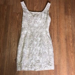 The Limited tan embroidered linen dress size 2
